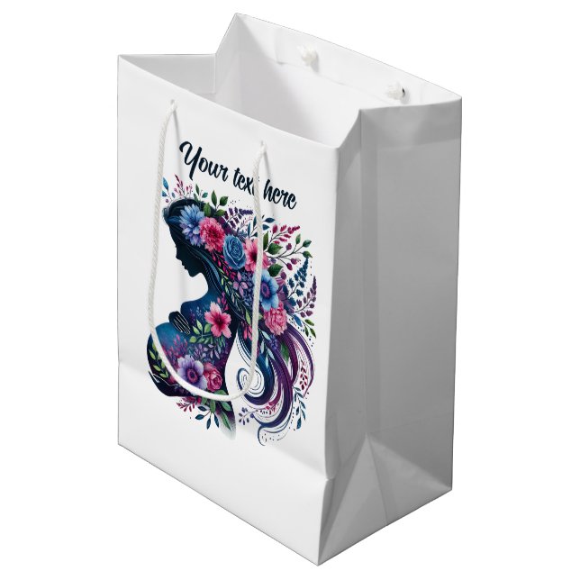 Cute Pregnant Mum customisable Medium Gift Bag (Front Angled)