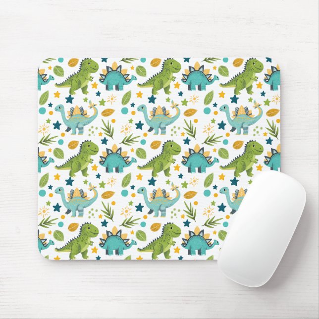 Cute Prehistoric Animal Dinosaur Pattern Mouse Pad (With Mouse)