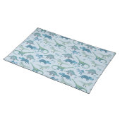Cute Prehistoric Blue Dinosaur Pattern Placemat (On Table)