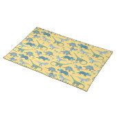 Cute Prehistoric Dinosaur Pattern Yellow Placemat (On Table)