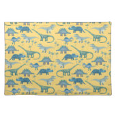 Cute Prehistoric Dinosaur Pattern Yellow Placemat (Front)