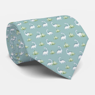 Cute Prehistoric Dinosaurs and Plants Pattern   Tie