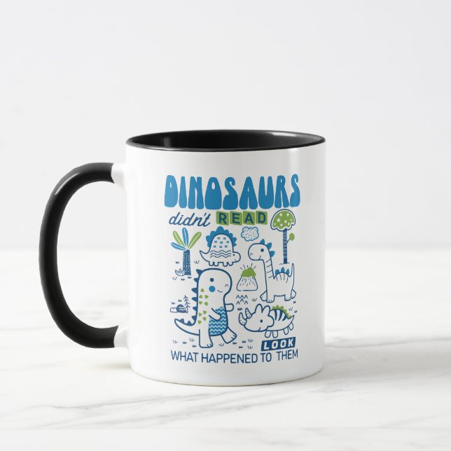 Cute Prehistoric Teacher & Librarian Gift Mug (Left)