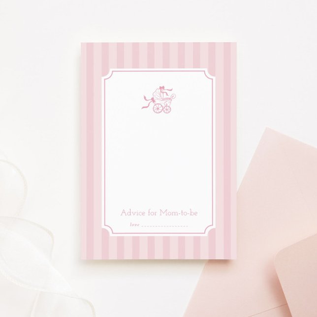 Cute Preppy Baby Stroller Advice Card (Creator Uploaded)