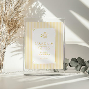 Cute Preppy Baby Stroller Baby Shower Invitation Acrylic Sign