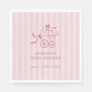 Cute Preppy Baby Stroller Baby Shower Napkin