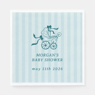 Cute Preppy Baby Stroller Baby Shower Napkin