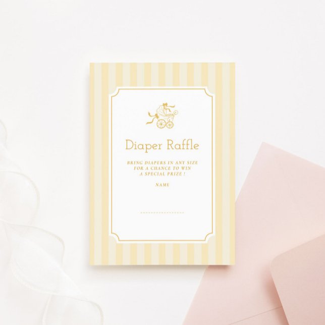 Cute Preppy Baby Stroller Diaper Raffle Thank You Card (Creator Uploaded)