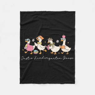 Cute Preppy Back To School Gooses Just A Kindergar Fleece Blanket