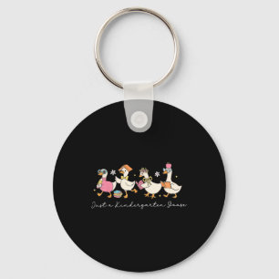 Cute Preppy Back To School Gooses Just A Kindergar Key Ring