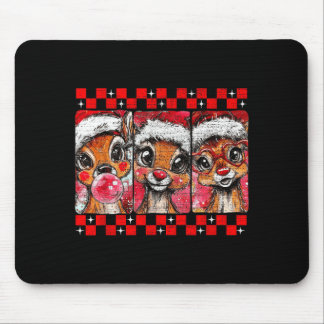 Cute Preppy Christmas,reindeer Brushstrokes Funny  Mouse Pad