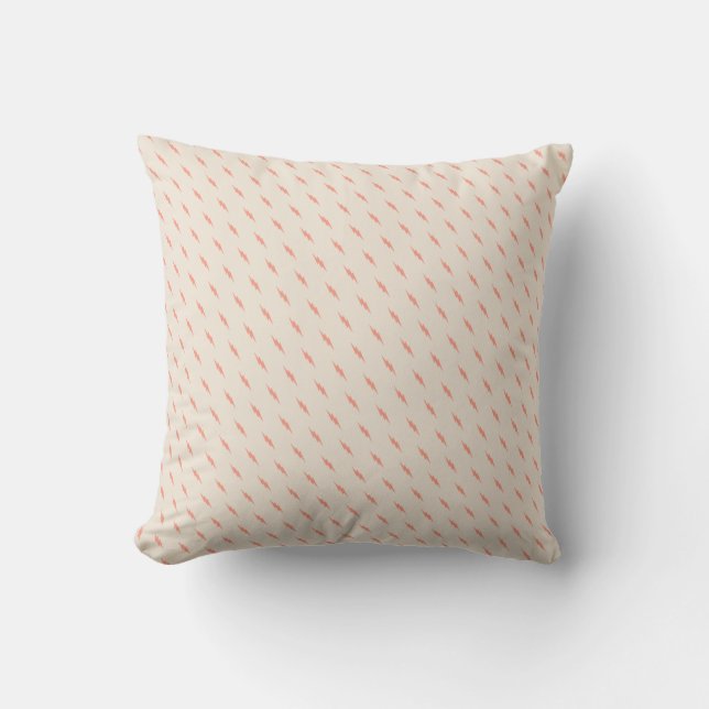 cute preppy esthetic pink lightning bolt cushion (Front)