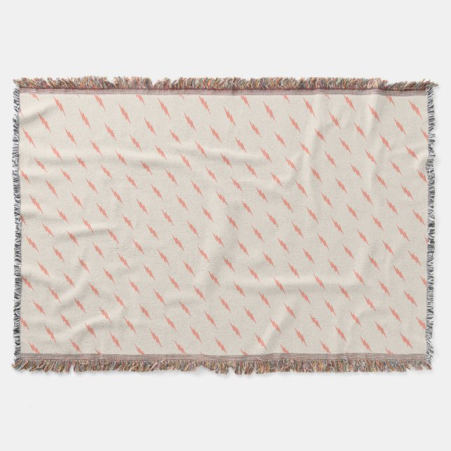cute preppy esthetic pink lightning bolt throw blanket (Front)
