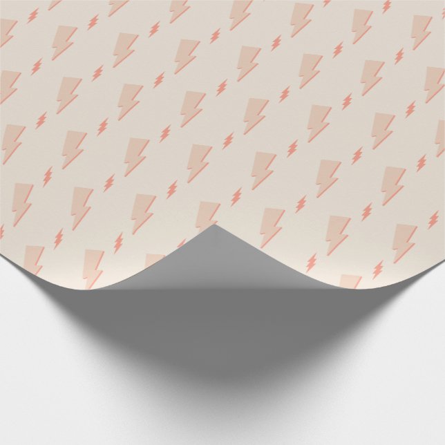 cute preppy esthetic pink lightning bolt wrapping paper (Corner)
