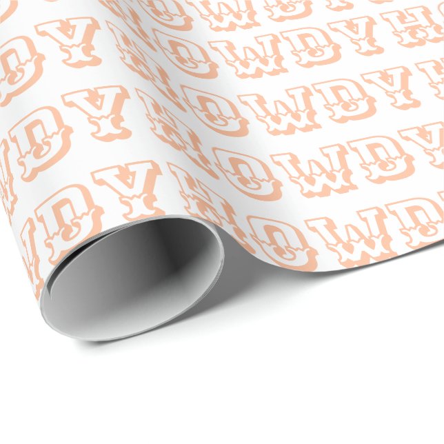 Cute Preppy Girly Howdy Pastel Peach Pink Wrapping Paper (Roll Corner)