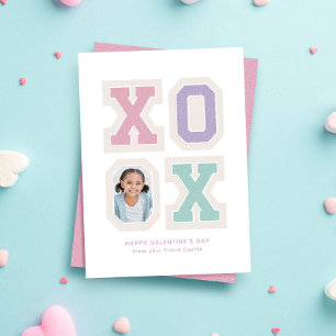 Cute preppy patches photo Valentine Card