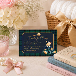 Cute Preppy Teddy Bear Girl Books for Baby Enclosure Card