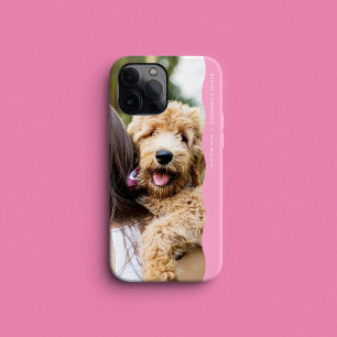 Cute preppy wavy edge pink photo iPhone 15 case