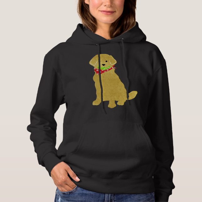 Cute Preppy Yellow Lab Tennis Balls In Mouth Hoodie (Front)
