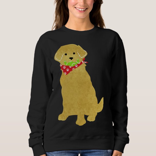 Cute Preppy Yellow Lab Tennis Balls In Mouth Sweatshirt (Front)