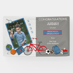 Cute Preschool Graduation Photo - Boy  Banner