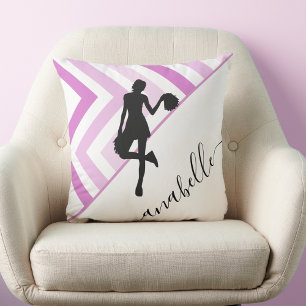 Cute & Pretty Cheerleading Theme Cheer Coach Name Cushion