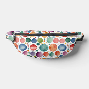 Cute Pretty Colorful Watercolor Polka Dots Kids Bum Bags