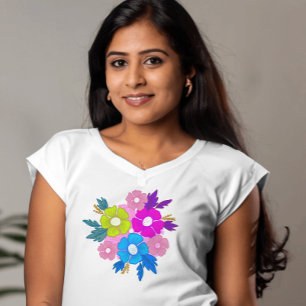 cute pretty flowers chic colorful T-Shirt