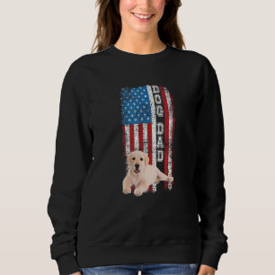 Cute Pretty Fun American Flag Dog Dad Independence Sweatshirt