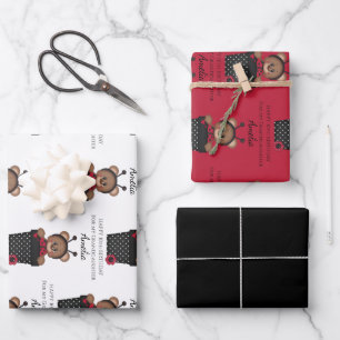 Cute Pretty Granddaughter Ladybug Kids Birthday Wrapping Paper Sheet