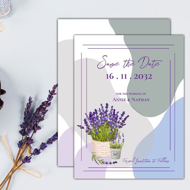 Cute Pretty Lavender Themed Floral Wedding Announcement Postcard (Cute Pretty Lavender Themed Floral Wedding Announcement Postcard)