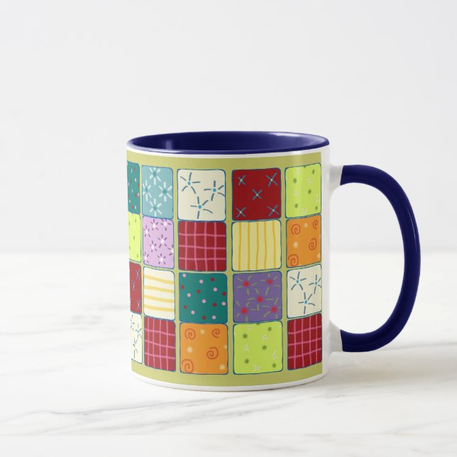 Cute Pretty Patchwork Mosaic Pattern Mug (Right)