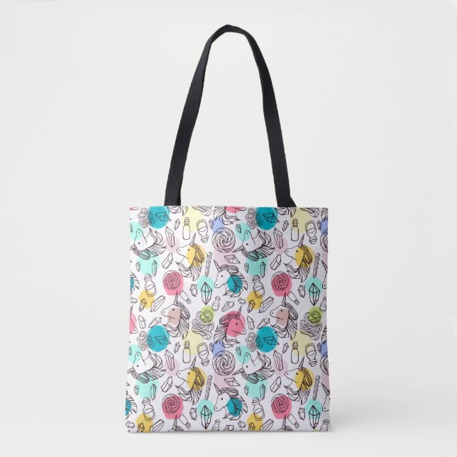 Cute Pretty Unicorn Pattern Tote Bag (Front)