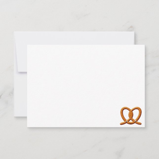 Cute Pretzel Drawing Blank Card (Front)