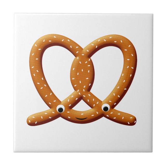 Cute Pretzel Drawing Prints Ceramic Tile (Front)
