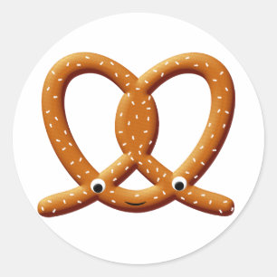 Cute Pretzel Drawing Prints Classic Round Sticker