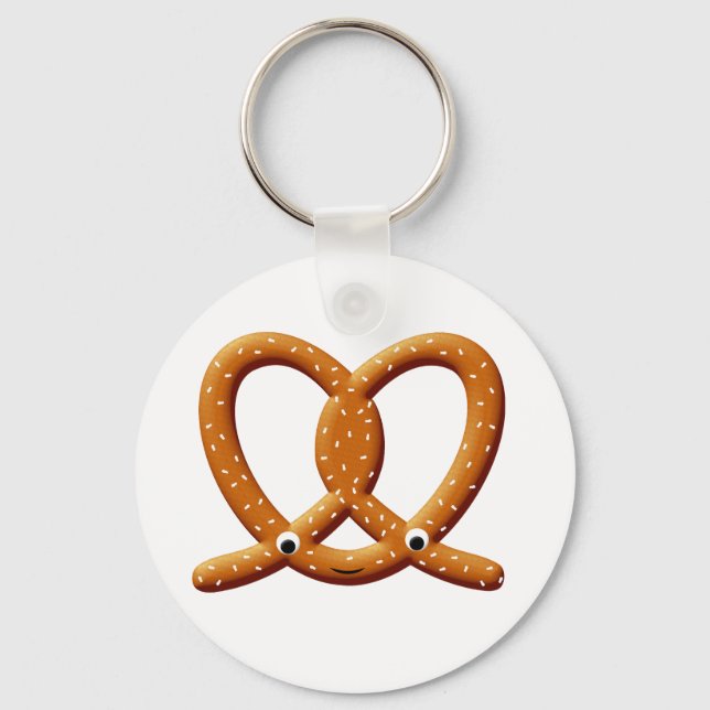 Cute Pretzel Drawing Prints Key Ring (Back)