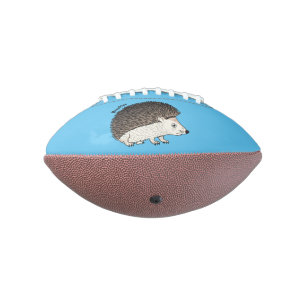 Cute prickly hedgehog cartoon illustration football