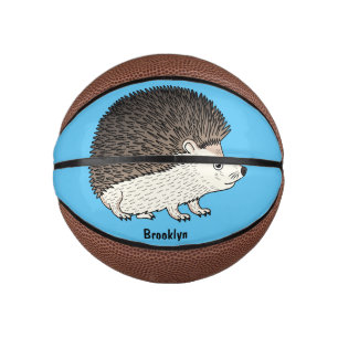 Cute prickly hedgehog cartoon illustration mini basketball