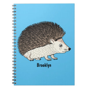 Cute prickly hedgehog cartoon illustration notebook