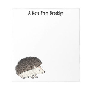 Cute prickly hedgehog cartoon illustration  notepad