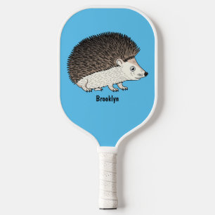 Cute prickly hedgehog cartoon illustration  pickleball paddle