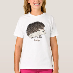Cute prickly hedgehog cartoon illustration  T-Shirt