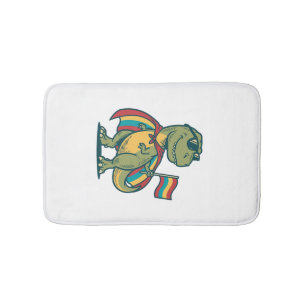 Cute Pride Dinosaur Vector Shirt Design_1 Bath Mat