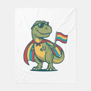 Cute Pride Dinosaur Vector Shirt Design_1 Fleece Blanket