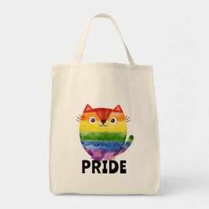 Cute Pride Kitty Watercolor  Tote Bag