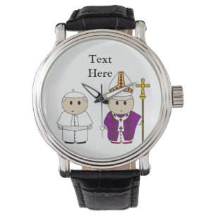 Cute Priest Pope Gift Personalised Watch