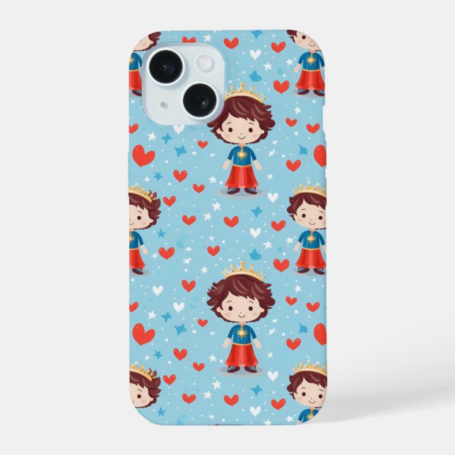 Cute Prince Pattern iPhone 15 Case (Back)