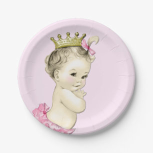 Cute Princess Baby Shower Paper Plate