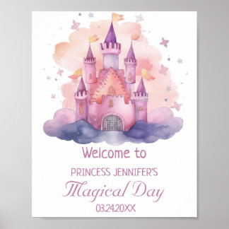 Cute Princess Castle Girl Birthday Party  Poster